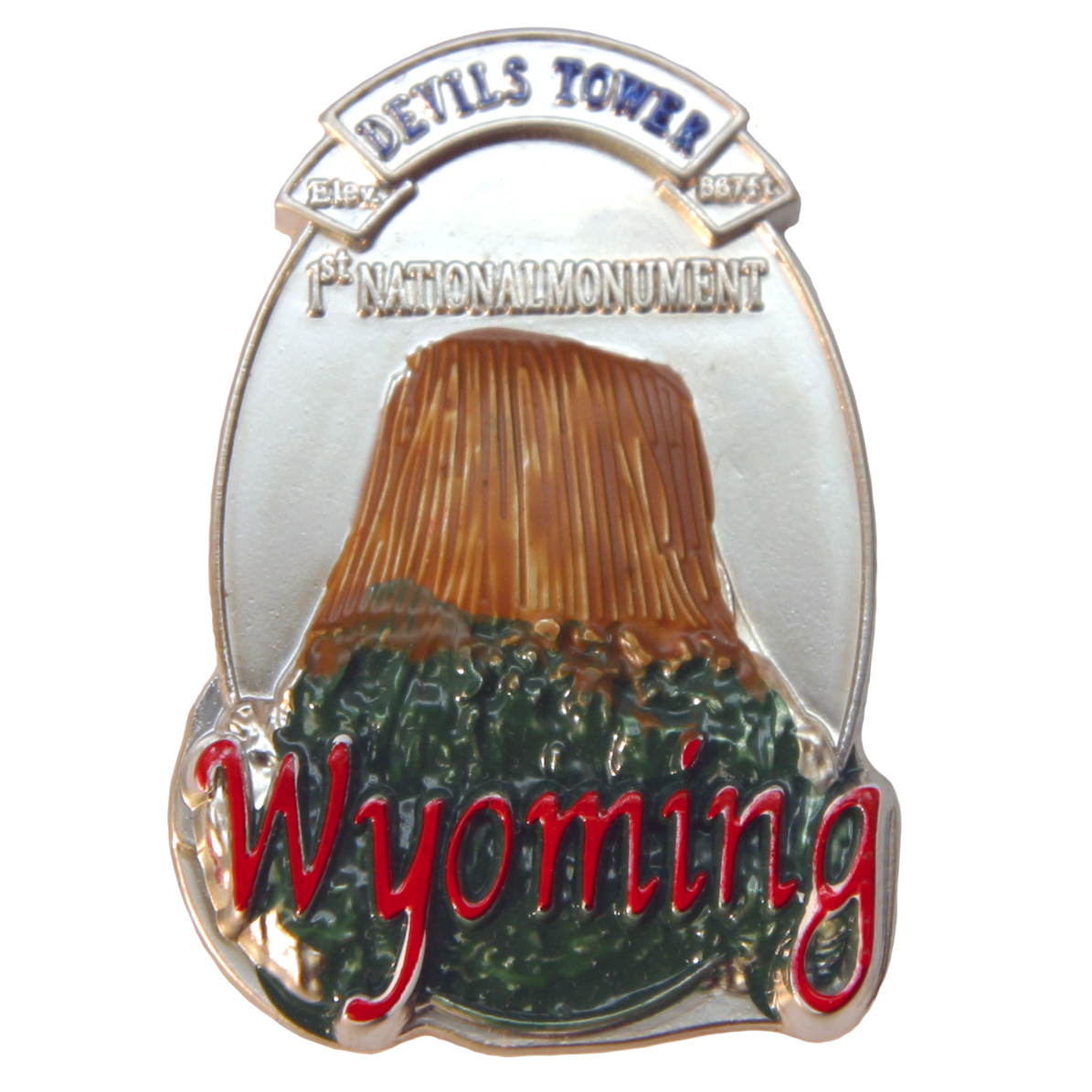 DEVILS TOWER PAINTED PEWTER MAGNET