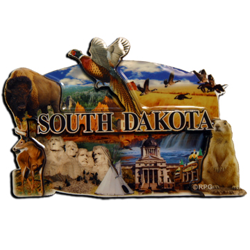 SOUTH DAKOTA 2D EPOXY MAGNET