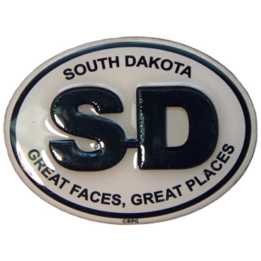 SOUTH DAKOTA BLACK AND WHITE 2D EPOXY MAGNET