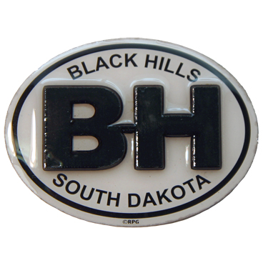 BLACK HILLS BLACK AND WHITE 2D ..EPOXY MAGNET
