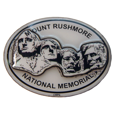 MOUNT RUSHMORE BLACK AND WHITE ..2D EPOXY MAGNET