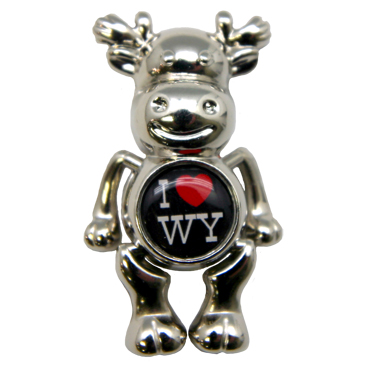 WYOMING DANGLING MOOSE MAGNET