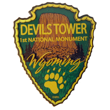DEVILS TOWER ARROWHEAD 3-D ACRYLIC MAGNET