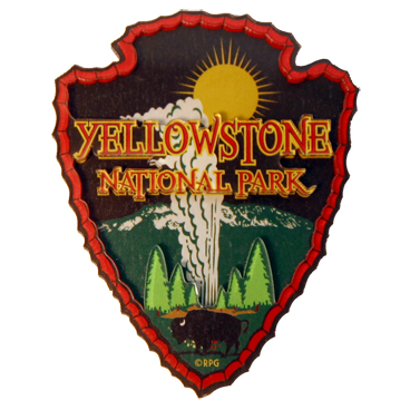 YELLOWSTONE ARROWHEAD 3-D ACRYLIC MAGNET
