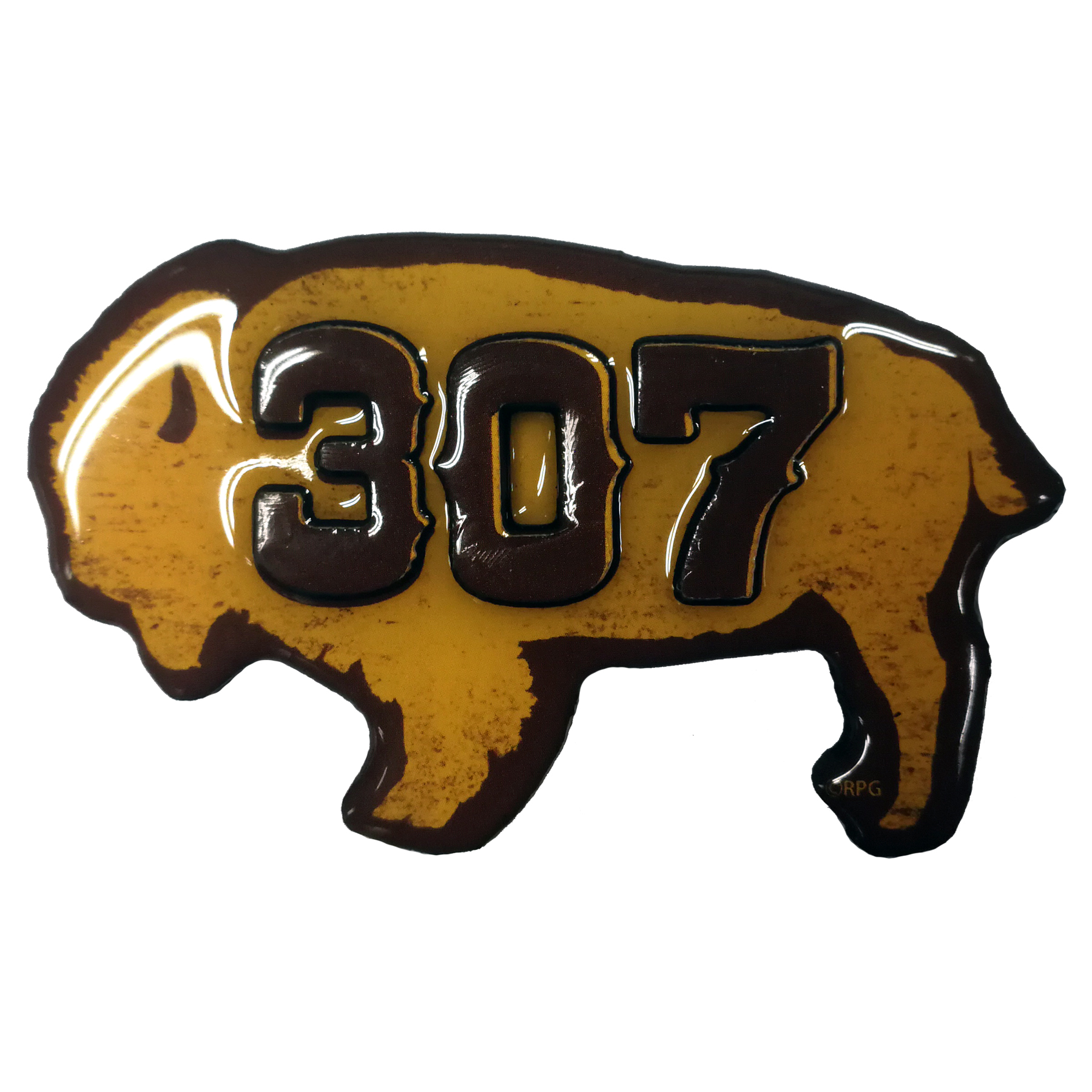 WYOMING 2D EPOXY AREA CODE MAGNET
