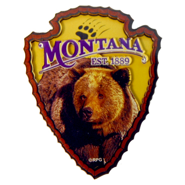 MONTANA ARROWHEAD 3-D ACRYLIC MAGNET