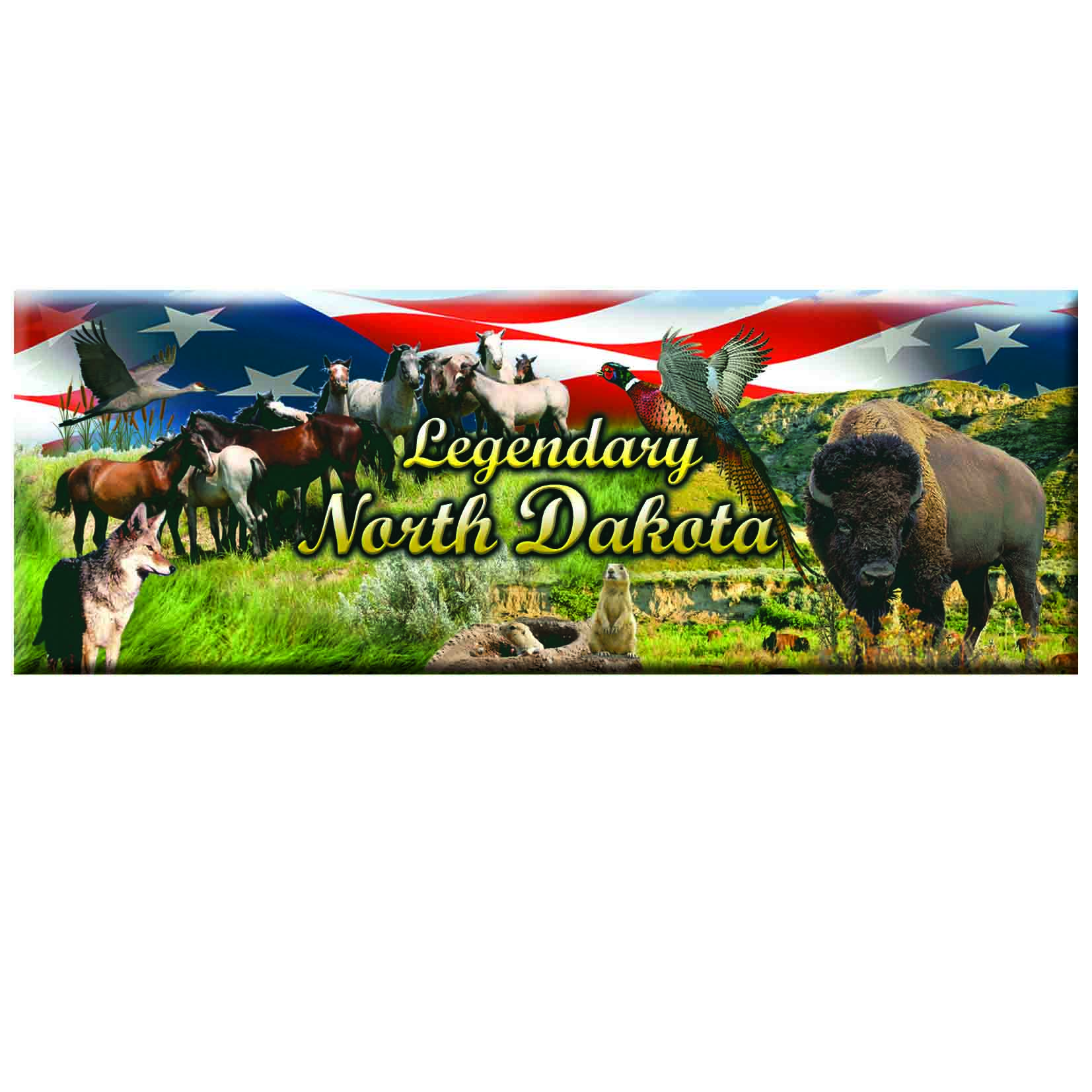 NORTH DAKOTA WILDLIFE PANORAMIC MAGNET