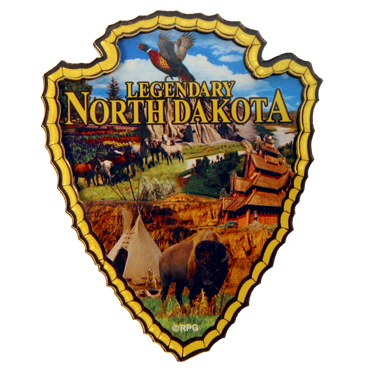 NORTH DAKOTA ARROWHEAD 3-D ACRYLIC MAGNET