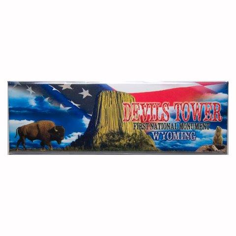 DEVILS TOWER FLAG PANORAMIC MAGNET