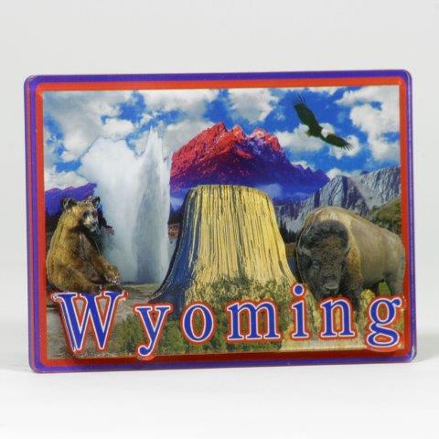 WYOMING LINE 3-D ACRYLIC MAGNET