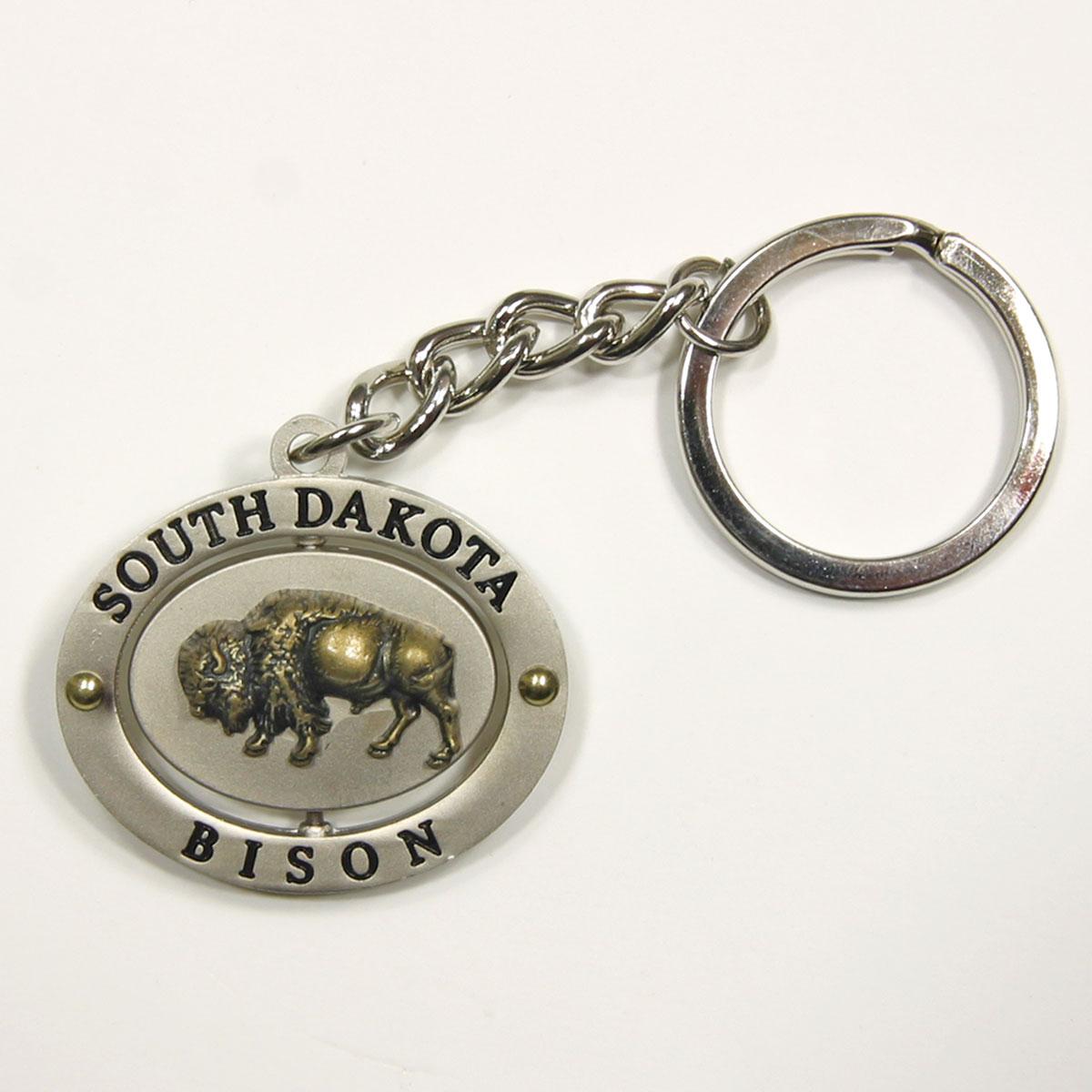 SOUTH DAKOTA BUFFALO POLY SPINNER KEYCHAIN