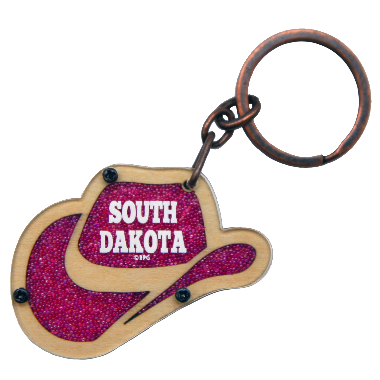 SOUTH DAKOTA WOOD HAT KEYCHAIN
