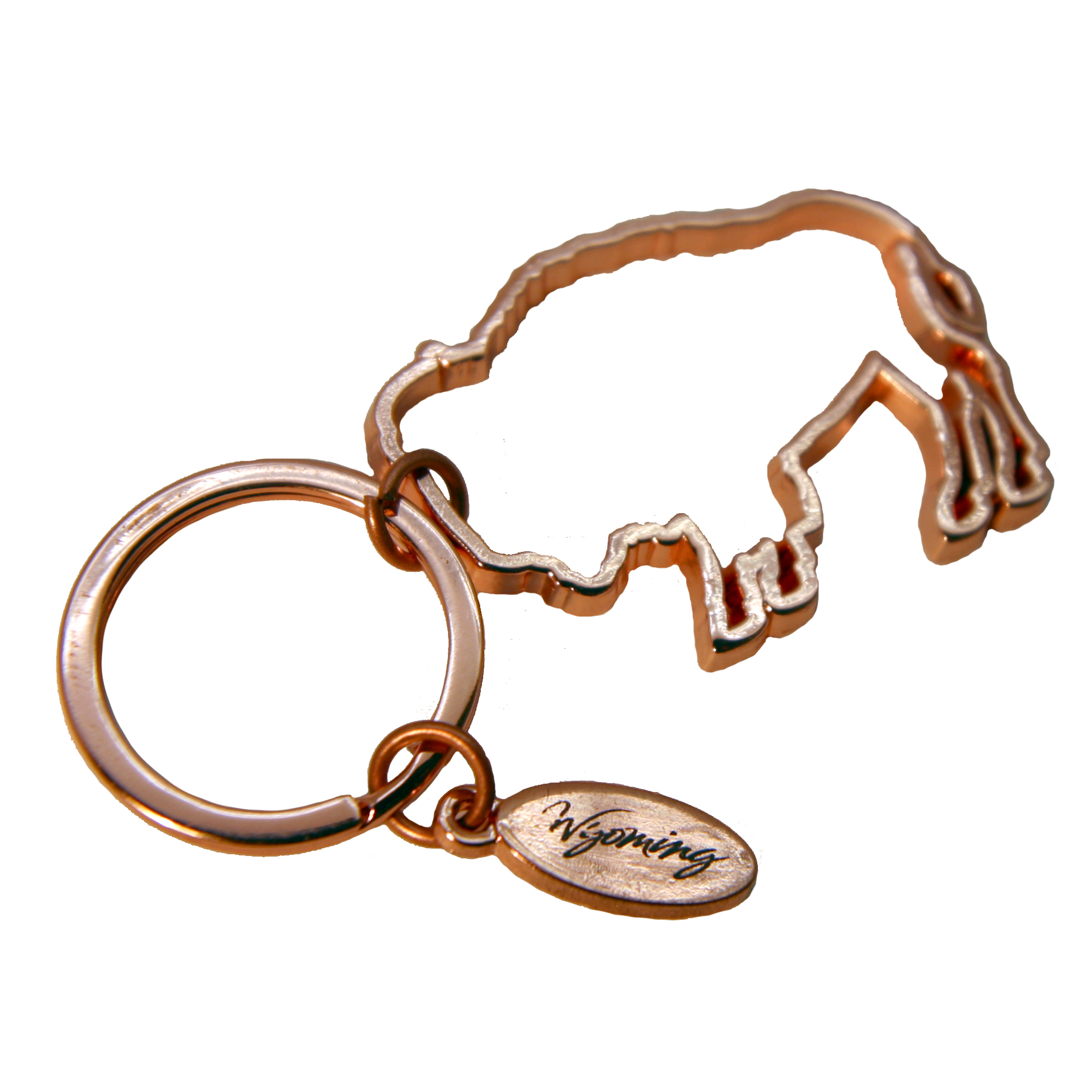 WYOMING BUFFALO COPPER KEYCHAIN