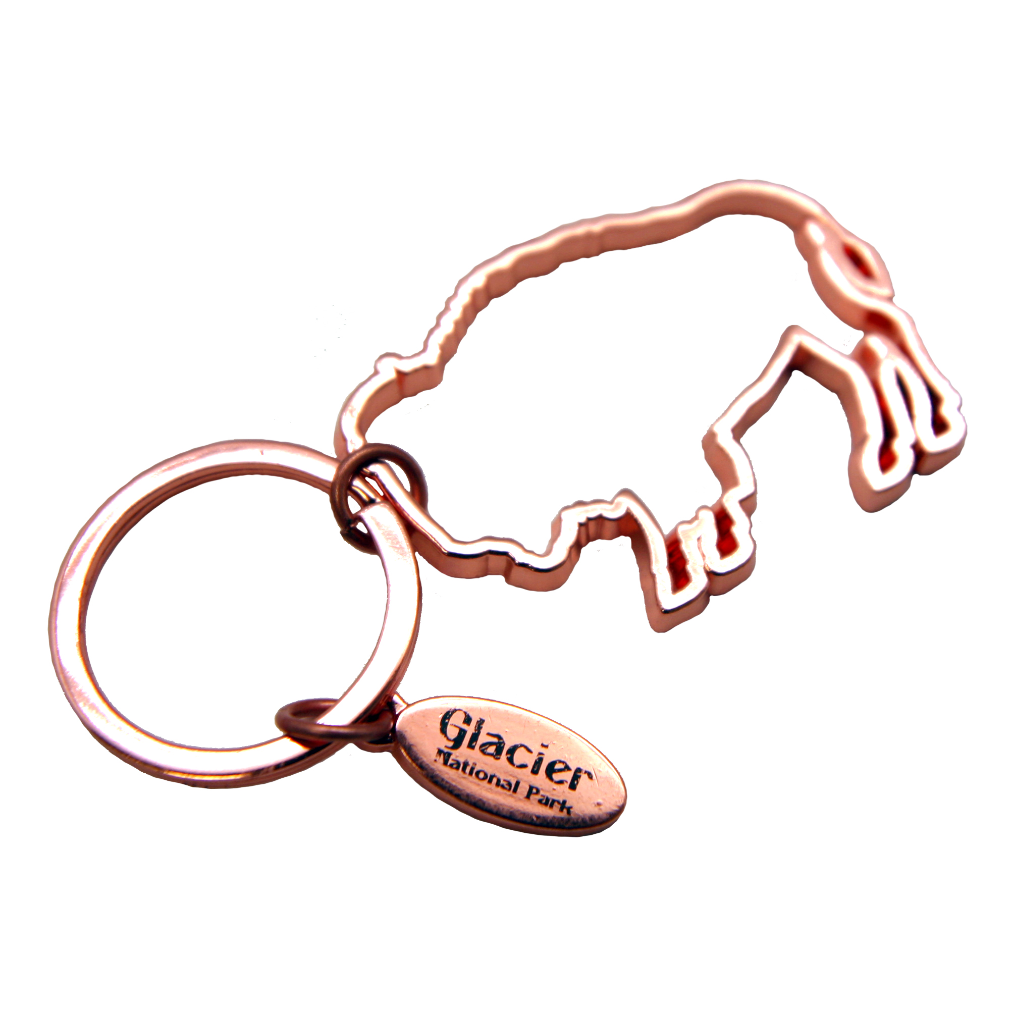 GLACIER BUFFALO COPPER KEYCHAIN