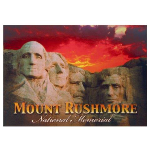 MOUNT RUSHMORE SUNSET POSTCARD