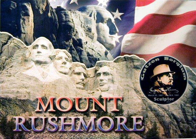 MOUNT RUSHMORE 3-VIEW POSTCARD