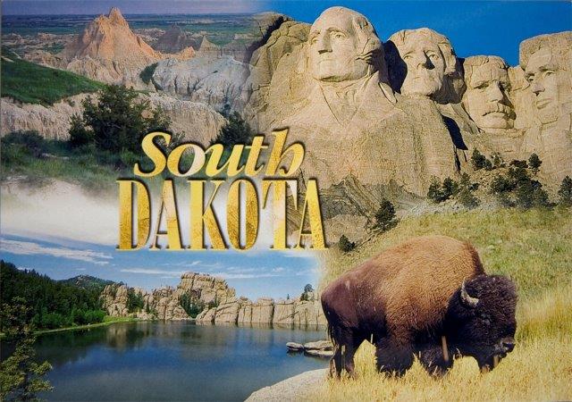 SOUTH DAKOTA 4-VIEW POSTCARD