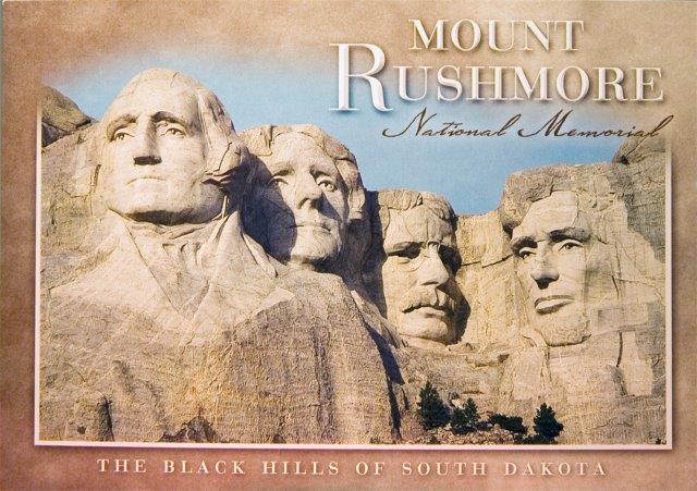 MOUNT RUSHMORE GRANITE BORDER POSTCARD