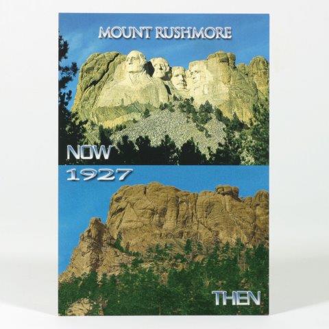 MOUNT RUSHMORE THEN/NOW POSTCARD
