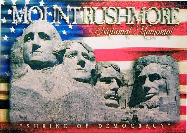MOUNT RUSHMORE SHRINE OF DEMOCRACY POSTCARD