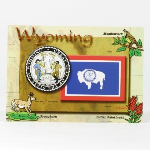 WYOMING MAP POSTCARD