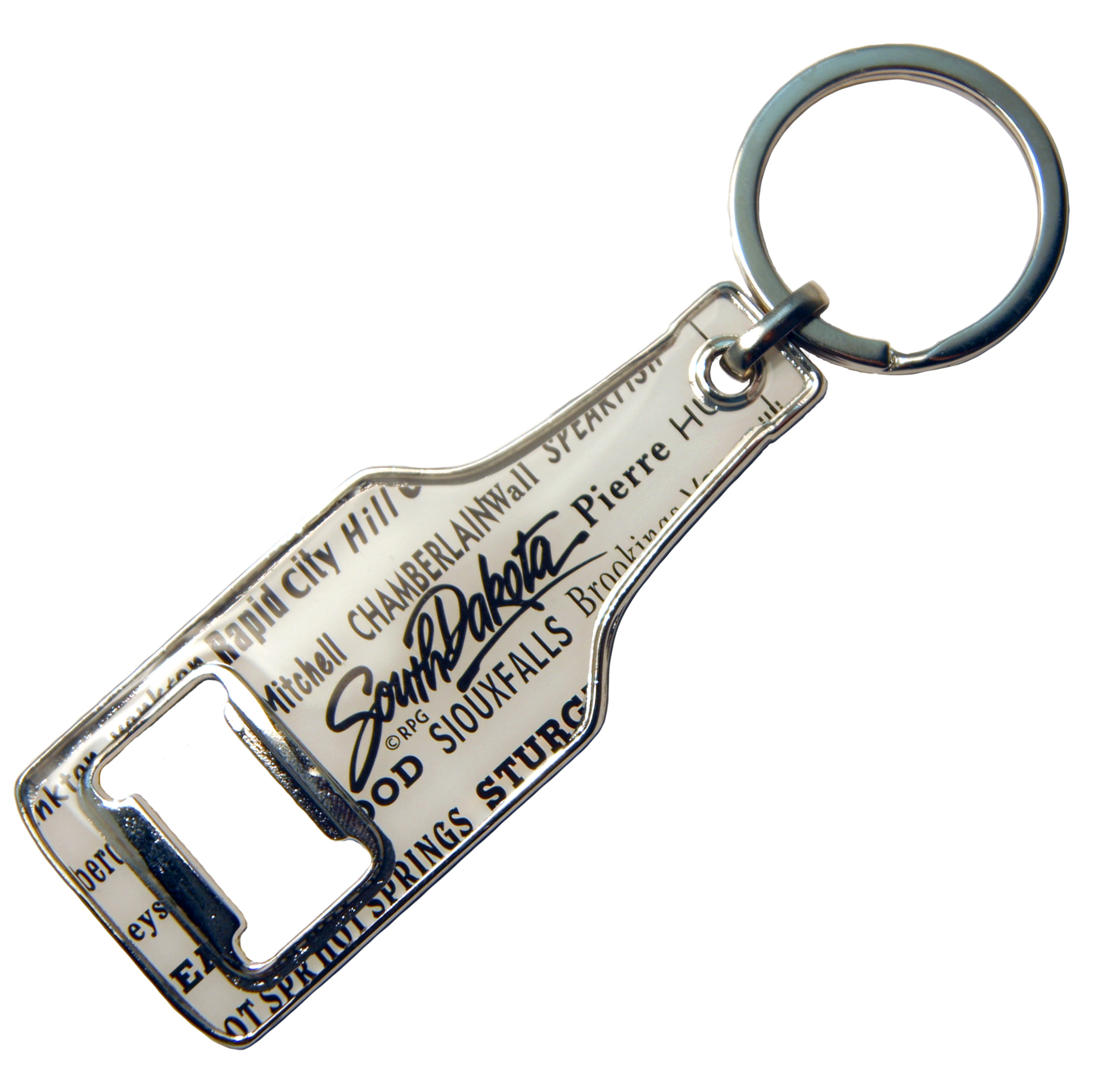 SOUTH DAKOTA TOWN NAMES BOTTLE OPENER KEYCHAIN
