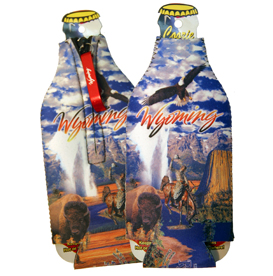 WYOMING LINE BOTTLE COOZIE