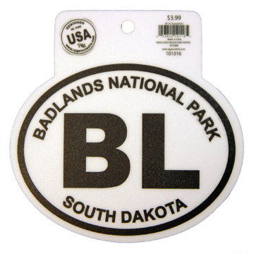 BADLANDS BLACK AND WHITE STICKER