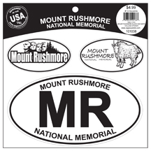 MOUNT RUSHMORE BLACK AND WHITE COLLAGE STICKER