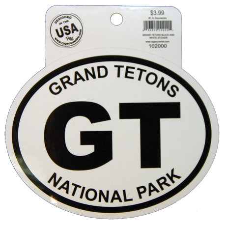 GRAND TETON BLACK AND WHITE STICKER