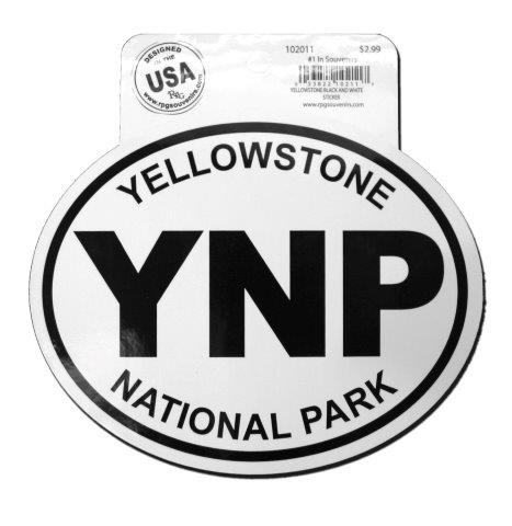 YELLOWSTONE BLACK AND WHITE STICKER