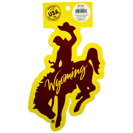 WYOMING BUCKING BRONC LEFT FACE STICKER
