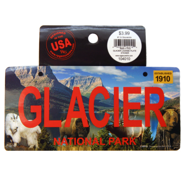 GLACIER LICENSE PLATE STICKER