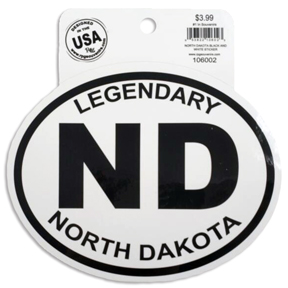 NORTH DAKOTA BLACK AND WHITE STICKER