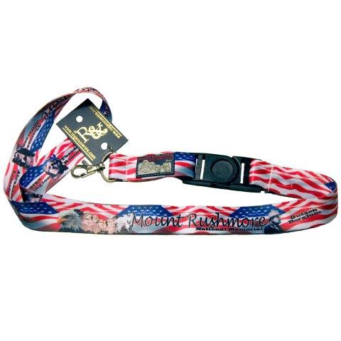 MOUNT RUSHMORE FLAG PRINTED LANYARD