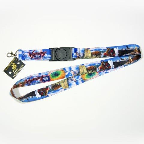WYOMING BLUE SKY PRINTED LANYARD