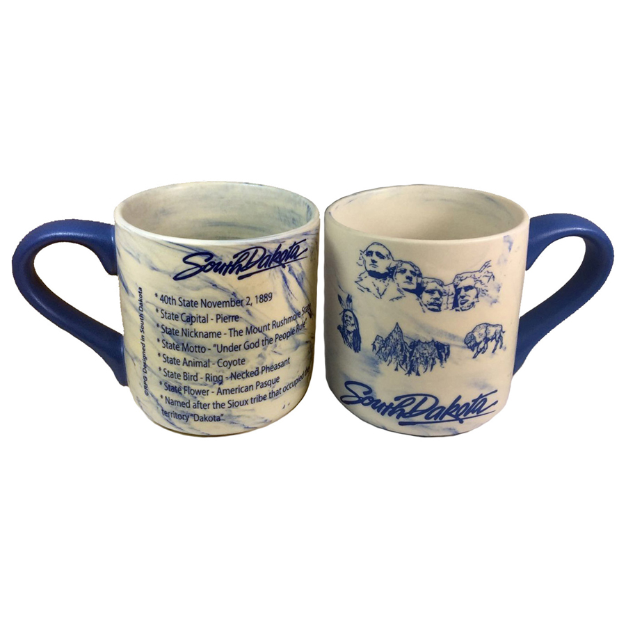 SOUTH DAKOTA BLUE MARBLE HISTORY MUG