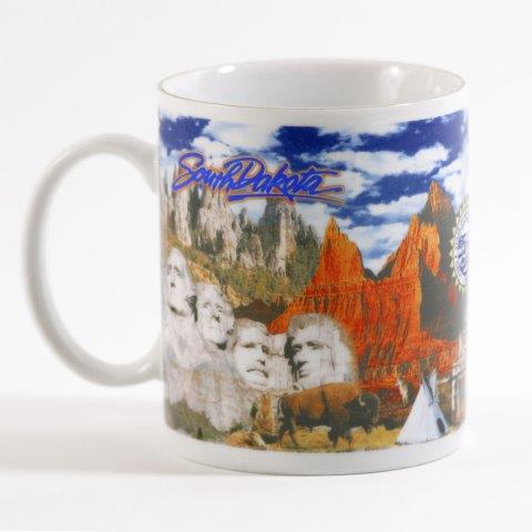 SOUTH DAKOTA LINE MUG WITH GOLD RIM