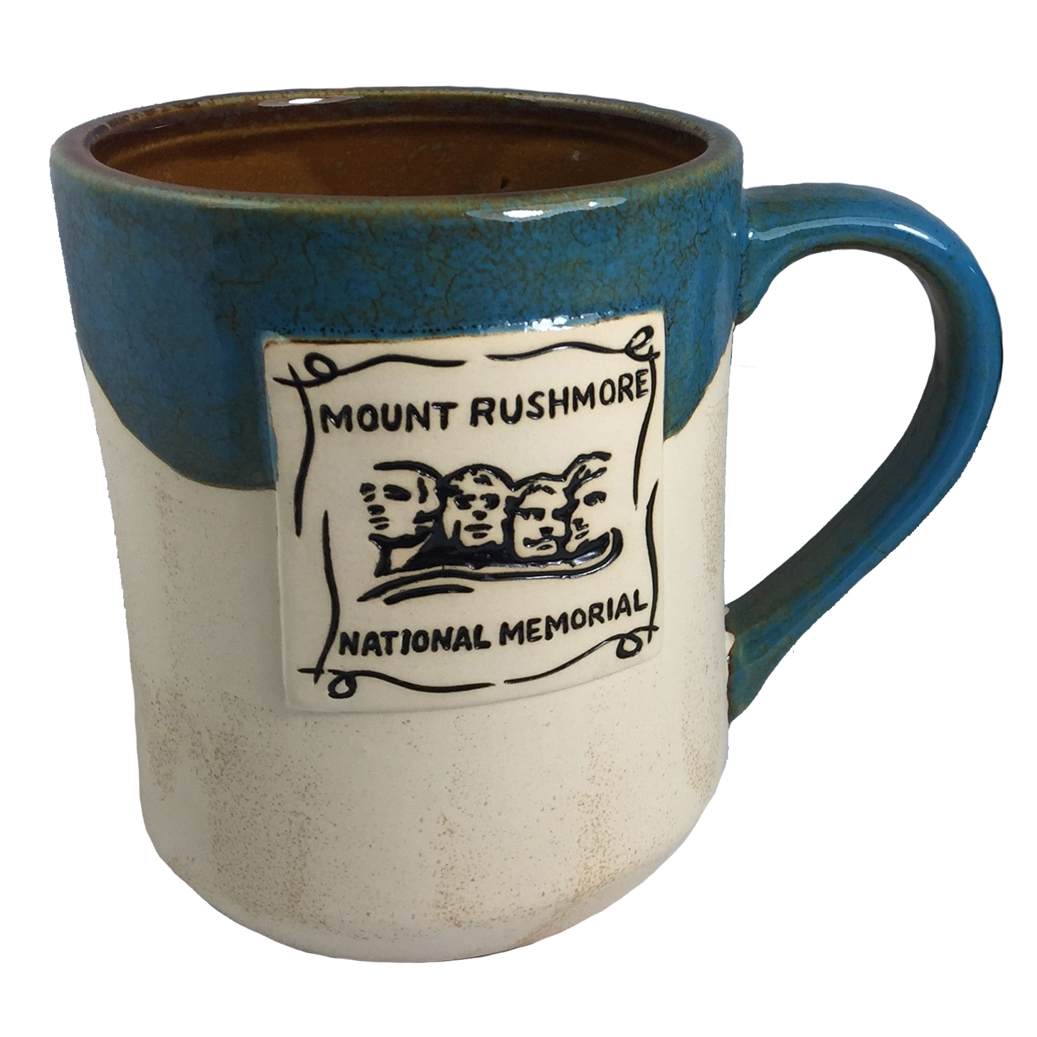 MOUNT RUSHMORE GLAZED MUG WITH EMBOSSED LOGO