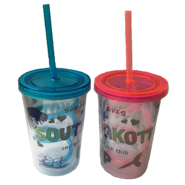 SOUTH DAKOTA TUMBLER WITH TWISTY STRAW