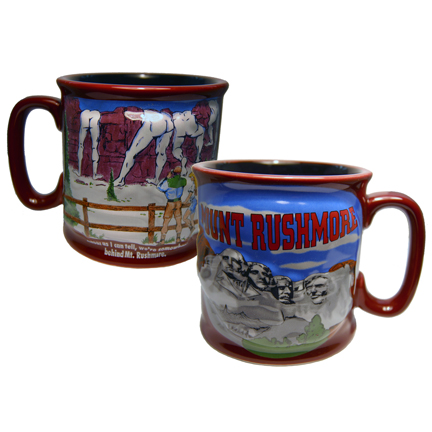 BEHIND MOUNT RUSHMORE PUFF MUG