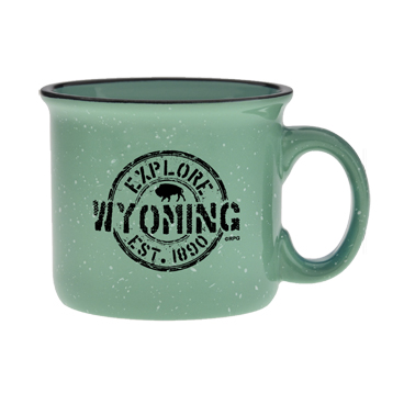 WYOMING CERAMIC CAMPER MUG