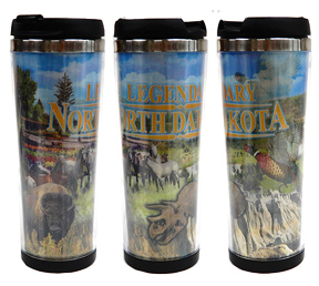 NORTH DAKOTA LENTICULAR STAINLESS STEEL THERMAL MUG
