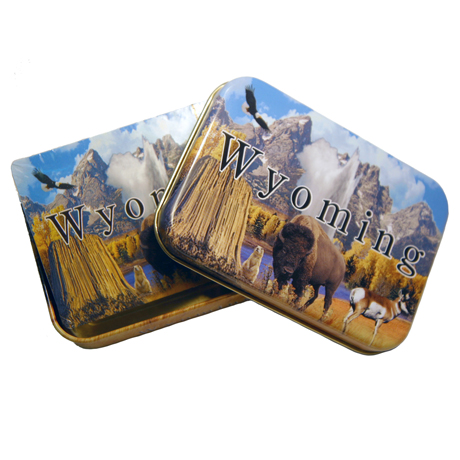 WYOMING METAL BOX PLAYING CARDS