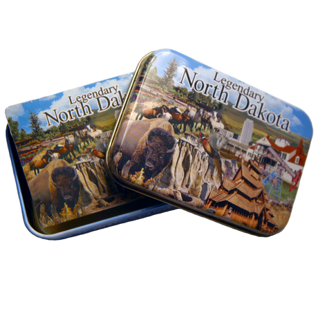 NORTH DAKOTA METAL BOX PLAYING CARDS