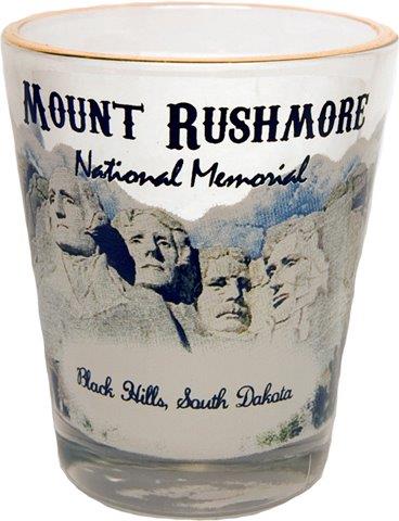 MOUNT RUSHMORE 4-COLOR PHOTO SHOT WITH GOLD RIM