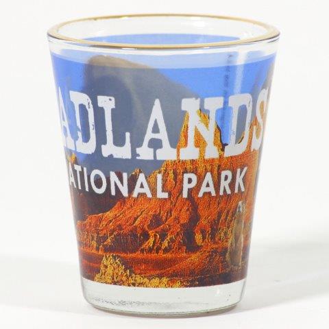 BADLANDS BUFFALO SHOT WITH GOLD RIM