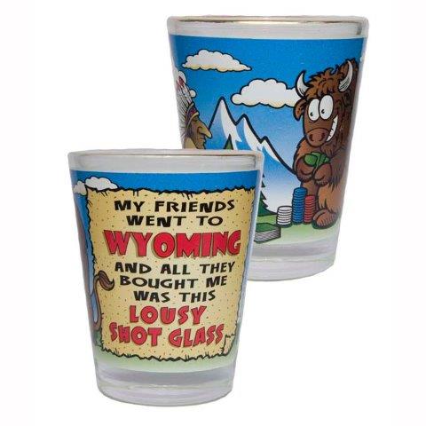 WYOMING LOUSY SHOT WITH GOLD RIM