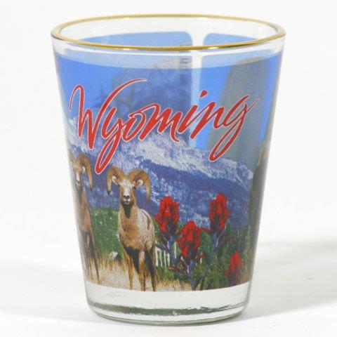 WYOMING BLUE SKY SHOT WITH GOLD RIM