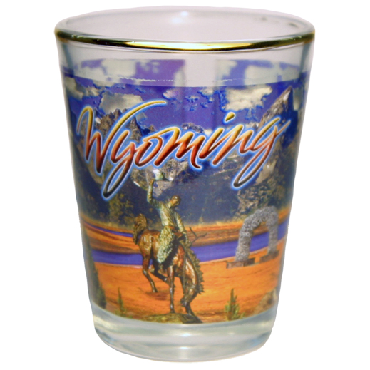 WYOMING LINE SHOT WITH GOLD RIM